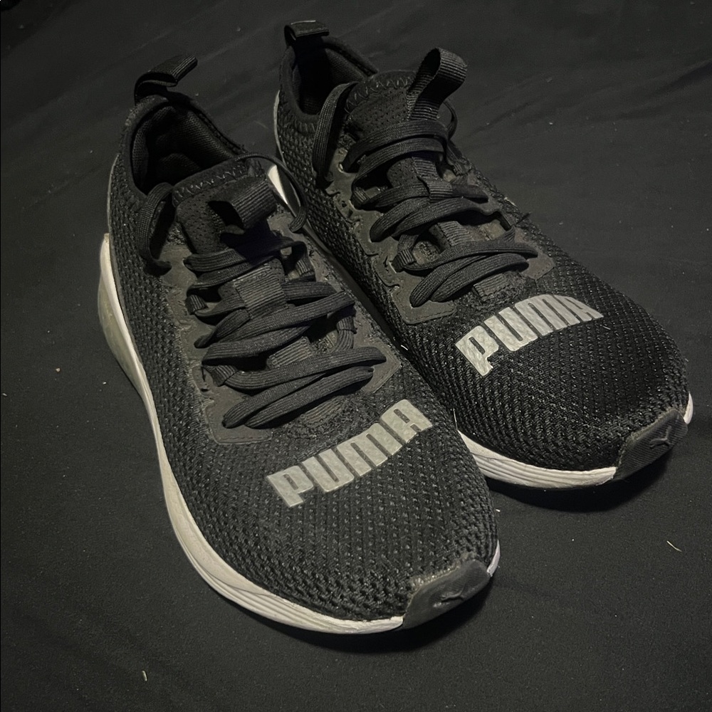 Puma Black Mesh Running Shoes